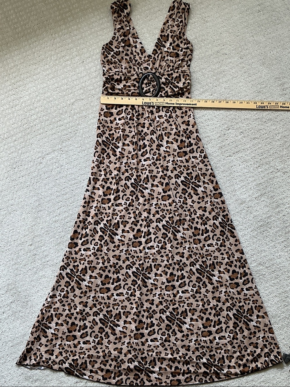Star Vixen Leopard Print Maxi Dress in Tan and Black